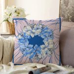 Çiçek Demeti Figürlü Özel Tasarım Dijital Baskılı Modern Raşel Kadife Yastık Kırlent Kılıfı Realhomes