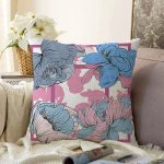 Çiçek Desenli Özel Tasarım Dijital Baskılı Modern Raşel Kadife Yastık Kırlent Kılıfı Realhomes
