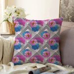 - Sonil-K3884-Gorsel - Realhomes Kareli Renkli Motifler Dijital Baskılı Modern Raşel Kadife Yastık Kırlent Kılıfı Realhomes