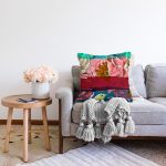 Kuş motifli Dijital Baskılı Modern Raşel Kadife Yastık Kırlent Kılıfı Realhomes