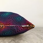 Soyut Dairesel Tasarım Dijital Baskılı Özel Tasarım Modern Raşel Kadife Yastık Kırlent Kılıfı Realhomes