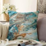 - Sonil-K3896-Gorsel - Realhomes Mavi Suluboya Desenli Dijital Baskılı Modern Şönil Yastık Kırlent Kılıfı Realhomes
