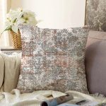 Soyut Damask Motifli Özel Tasarım Dijital Baskılı Modern Raşel Kadife Yastık Kırlent Kılıfı Realhomes