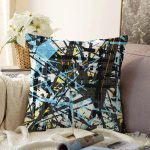 Renkli Mozaik Desenli Özel Tasarım Dijital Baskılı Modern Raşel Kadife Yastık Kırlent Kılıfı Realhomes