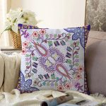 Çini Desenli Dijital Baskılı Modern Raşel Kadife Yastık Kırlent Kılıfı Realhomes