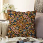 Etnik Motifli Özel Tasarım Dijital Baskılı Modern Raşel Kadife Yastık Kırlent Kılıfı Realhomes