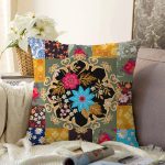 Fashion Kareli Motifler Özel Tasarım Dijital Baskılı Modern Raşel Kadife Yastık Kırlent Kılıfı Realhomes