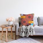 Etnik Motifli Özel Tasarım Dijital Baskılı Modern Raşel Kadife Yastık Kırlent Kılıfı Realhomes