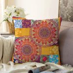 Etnik Motifli Özel Tasarım Dijital Baskılı Modern Raşel Kadife Yastık Kırlent Kılıfı Realhomes