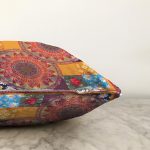 Etnik Motifli Özel Tasarım Dijital Baskılı Modern Raşel Kadife Yastık Kırlent Kılıfı Realhomes