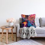 Sulu Boya Desenli Özel Tasarım Dijital Baskılı Modern Raşel Kadife Yastık Kırlent Kılıfı Realhomes