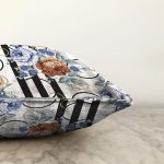 - Sonil-K3946-Gorsel-2 - Realhomes  Geometrik Desenler Üzerinde Çiçek Desenli Özel Tasarım Dijital Baskılı Modern Raşel Kadife Yastık Kırlent Kılıfı Realhomes