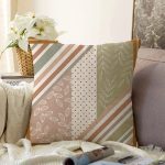 Yaprak Ve Puanlı Özel Tasarım Dijital Baskılı Modern Raşel Kadife Yastık Kırlent Kılıfı Realhomes