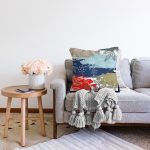 Yaprak Desenli Özel Tasarım Dijital Baskılı Modern Raşel Kadife Yastık Kırlent Kılıfı Realhomes