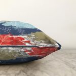 Yaprak Desenli Özel Tasarım Dijital Baskılı Modern Raşel Kadife Yastık Kırlent Kılıfı Realhomes