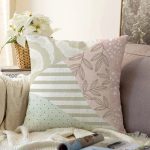 - Sonil-K3955-Gorsel - Realhomes  Yaprak Ve Puanlı Özel Tasarım Dijital Baskılı Modern Raşel Kadife Yastık Kırlent Kılıfı Realhomes