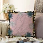 - Sonil-K3957-Gorsel - Realhomes Pembe Zeminde Zincir Desenli Özel Tasarım Dijital Baskılı Modern Raşel Kadife Yastık Kırlent Kılıfı Realhomes