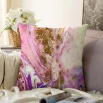 - Sonil-K3959-Gorsel - Realhomes  Altın Ve Karmaşık Renk Motifli Özel Tasarım Dijital Baskılı Modern Raşel Kadife Yastık Kırlent Kılıfı Realhomes