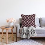 - Sonil-K3962-Gorsel-1 - Realhomes Kuru Kafa Ve Çiçek Desenli Özel Tasarım Dijital Baskılı Modern Şönil Yastık Kırlent Kılıfı Realhomes