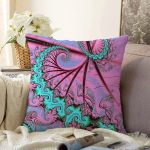 Fraktal Motifli Özel Tasarım Dijital Baskılı Modern Raşel Kadife Yastık Kırlent Kılıfı Realhomes