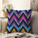 - Sonil-K3975-Gorsel - Realhomes  Rengarenk Zikzak Motifli Özel Tasarım Dijital Baskılı Modern Raşel Kadife Yastık Kırlent Kılıfı Realhomes