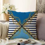 - Sonil-K3982-Gorsel - Realhomes  Zincir Ve Geometrik Desenli Özel Tasarım Dijital Baskılı Modern Raşel Kadife Yastık Kırlent Kılıfı Realhomes