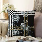 - Sonil-K3993-Gorsel - Realhomes  Çiçek Ve Zincir Özel Tasarım Dijital Baskılı Modern Raşel Kadife Yastık Kırlent Kılıfı Realhomes