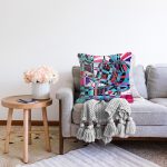 - Sonil-K4010-Gorsel-1 - Realhomes  Karmaşık Geometrik Şekiller Özel Tasarım Dijital Baskılı Modern Raşel Kadife Yastık Kırlent Kılıfı Realhomes