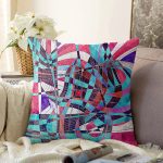 - Sonil-K4010-Gorsel - Realhomes  Karmaşık Geometrik Şekiller Özel Tasarım Dijital Baskılı Modern Raşel Kadife Yastık Kırlent Kılıfı Realhomes