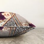 - Sonil-K4015-Gorsel-2 - Realhomes  Leopar Ve Puanlı Zeminde Çiçek Motifli Özel Tasarım Dijital Baskılı Modern Raşel Kadife Yastık Kırlent Kılıfı Realhomes