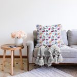 - Sonil-K4032-Gorsel-1 - Realhomes Kelebek Ve Tüy Motifli Dijital Baskılı Özel Tasarım Modern Raşel Kadife Yastık Kırlent Kılıfı Realhomes