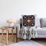 Altın Zincir Desenli Özel Tasarım Dijital Baskılı Modern Raşel Kadife Yastık Kırlent Kılıfı Realhomes