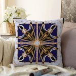 Altın Zincir Desenli Özel Tasarım Dijital Baskılı Modern Raşel Kadife Yastık Kırlent Kılıfı Realhomes