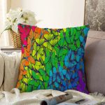 - Sonil-K4040-Gorsel - Realhomes Rengarenk Kelebek Desenli Özel Tasarım Dijital Baskılı Modern Raşel Kadife Yastık Kırlent Kılıfı Realhomes