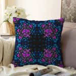- Sonil-K4044-Gorsel - Realhomes  Mor Mavi Çiçek Motifli Özel Tasarım Dijital Baskılı Modern Raşel Kadife Yastık Kırlent Kılıfı Realhomes
