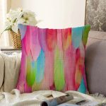 - Sonil-K4049-Gorsel - Realhomes Rengarenk Tüy Desenli Özel Tasarım Dijital Baskılı Modern Raşel Kadife Yastık Kırlent Kılıfı Realhomes