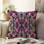 - Sonil-K4055-Gorsel - Realhomes  Zincir Ve Çiçek Desenli Özel Tasarım Dijital Baskılı Modern Raşel Kadife Yastık Kırlent Kılıfı Realhomes
