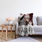 - Sonil-K4062-Gorsel-1 - Realhomes  Çiçek Motifli Özel Tasarım Dijital Baskılı Modern Raşel Kadife Yastık Kırlent Kılıfı Realhomes