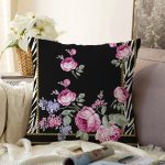 - Sonil-K4068-Gorsel - Realhomes  Çiçek Motifli Özel Tasarım Dijital Baskılı Modern Raşel Kadife Yastık Kırlent Kılıfı Realhomes