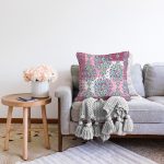 - Sonil-K4071-Gorsel-1 - Realhomes  Çiçek Demeti Motifli Dijital Baskılı Özel Tasarım Modern Raşel Kadife Yastık Kırlent Kılıfı Realhomes