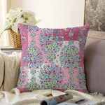 - Sonil-K4071-Gorsel - Realhomes  Çiçek Demeti Motifli Dijital Baskılı Özel Tasarım Modern Raşel Kadife Yastık Kırlent Kılıfı Realhomes