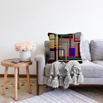 Geometrik Desenli Özel Tasarım Dijital Baskılı Modern Raşel Kadife Yastık Kırlent Kılıfı Realhomes