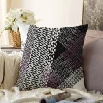 - Sonil-K4087-Gorsel - Realhomes  Karmaşık Zikzak Motifli Özel Tasarım Dijital Baskılı Modern Raşel Kadife Yastık Kırlent Kılıfı Realhomes