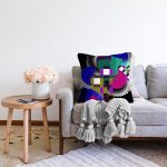 Renkli Karmaşık Geometrik Desenli Özel Tasarım Dijital Baskılı Modern Raşel Kadife Yastık Kırlent Kılıfı Realhomes