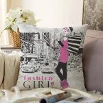 - Sonil-K41-Gorsel - Realhomes  Fashion Girl Dijital Baskılı Dekoratif Raşel Kadife Yastık Kırlent Kılıfı Realhomes