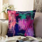 Geometrik Desenli Özel Tasarım Dijital Baskılı Modern Raşel Kadife Yastık Kırlent Kılıfı Realhomes