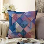 Geometrik Motifli Özel Tasarım Dijital Baskılı Modern Raşel Kadife Yastık Kırlent Kılıfı Realhomes