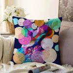 - Sonil-K4118-Gorsel - Realhomes Dairesel Rengarenk Motifli Özel Tasarım Dijital Baskılı Modern Raşel Kadife Yastık Kırlent Kılıfı Realhomes