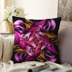 Renkli Abstract Desenli Özel Tasarım Dijital Baskılı Modern Raşel Kadife Yastık Kırlent Kılıfı Realhomes