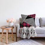 - Sonil-K4130-Gorsel-1 - Realhomes  Ekose Geometrik Ve Kazayağı Desenli Özel Tasarım Dijital Baskılı Modern Raşel Kadife Yastık Kırlent Kılıfı Realhomes